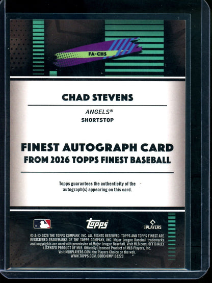 2026 Topps Finest Chad Stevens Rookie Gold Geometric Autograph /50 White Sox