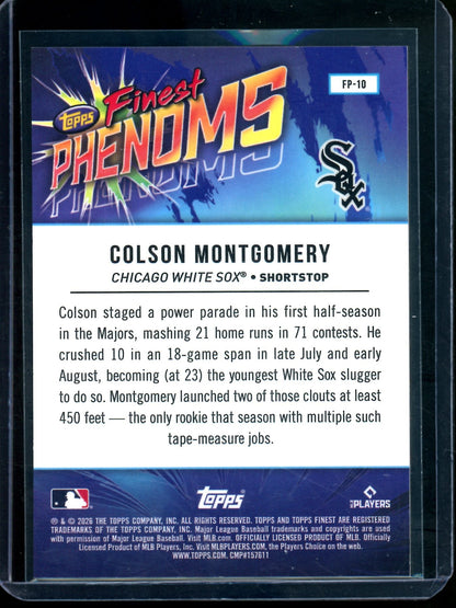 2026 Topps Finest Colson Montgomery Finest Phenoms Rookie Gold Geometric /50 White Sox