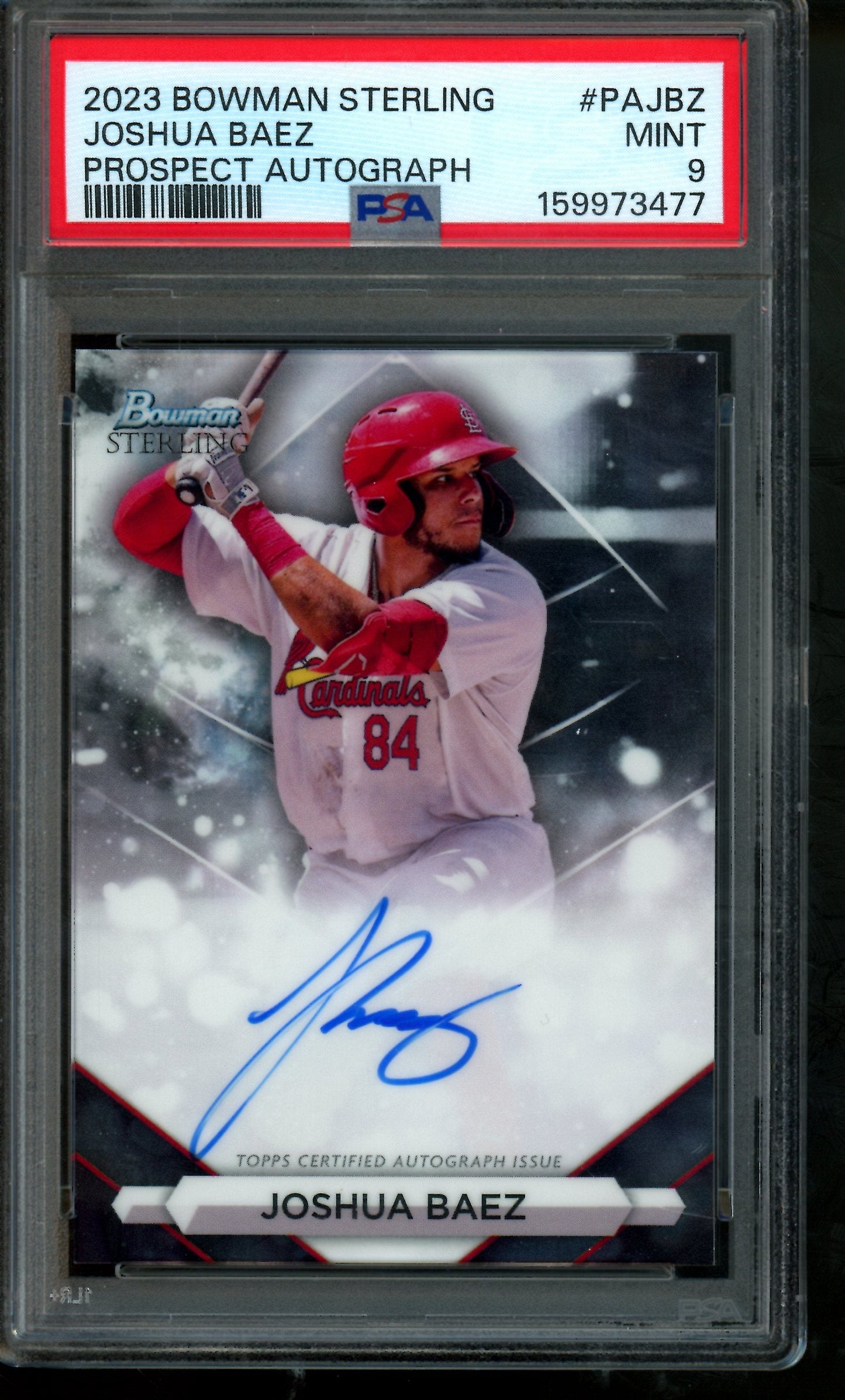 2023 Bowman Sterling Joshua Baez Prospect Autograph PSA 9 Cardinals