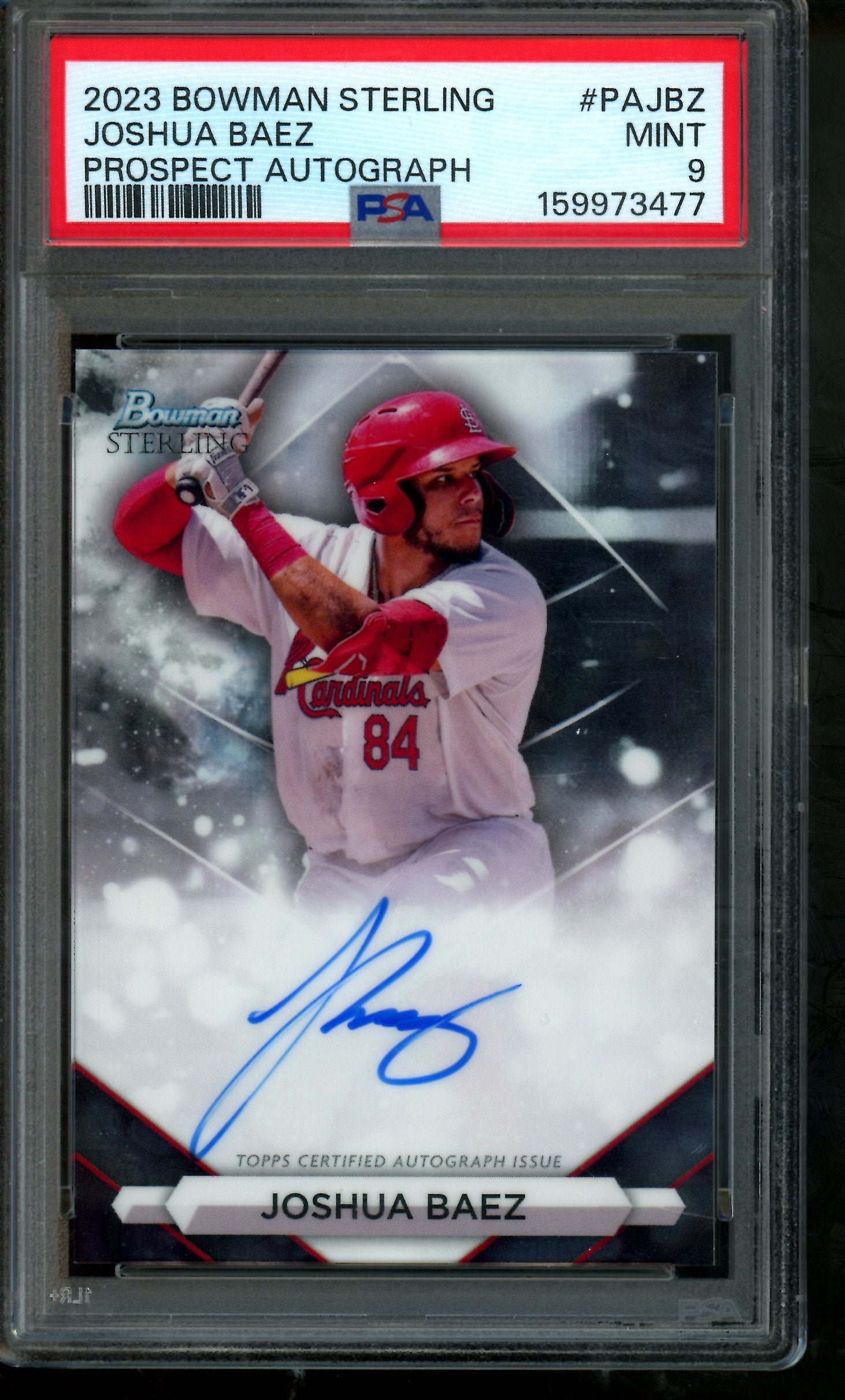 2023 Bowman Sterling Joshua Baez Prospect Autograph PSA 9 Cardinals