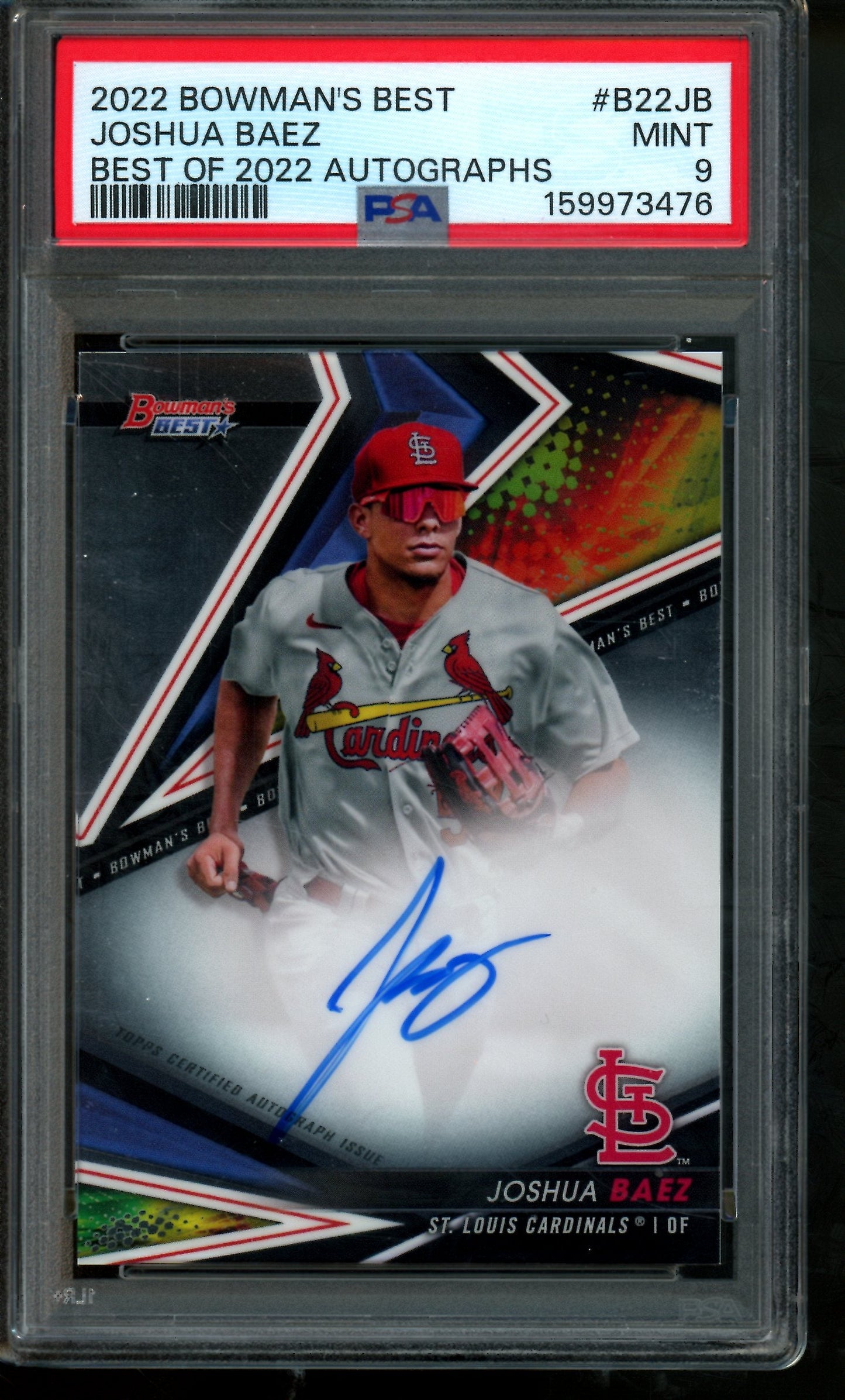 2022 Bowmans Best Joshua Baez Best of 2022 Autograph PSA 9 Cardinals