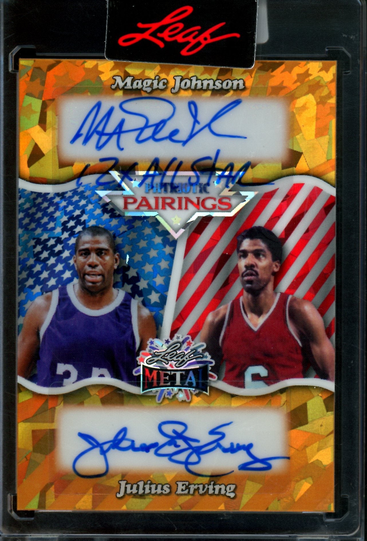 2026 Leaf Metal Magic Johnson / Julius Erving Dual Gold Autograph Sealed 1/1