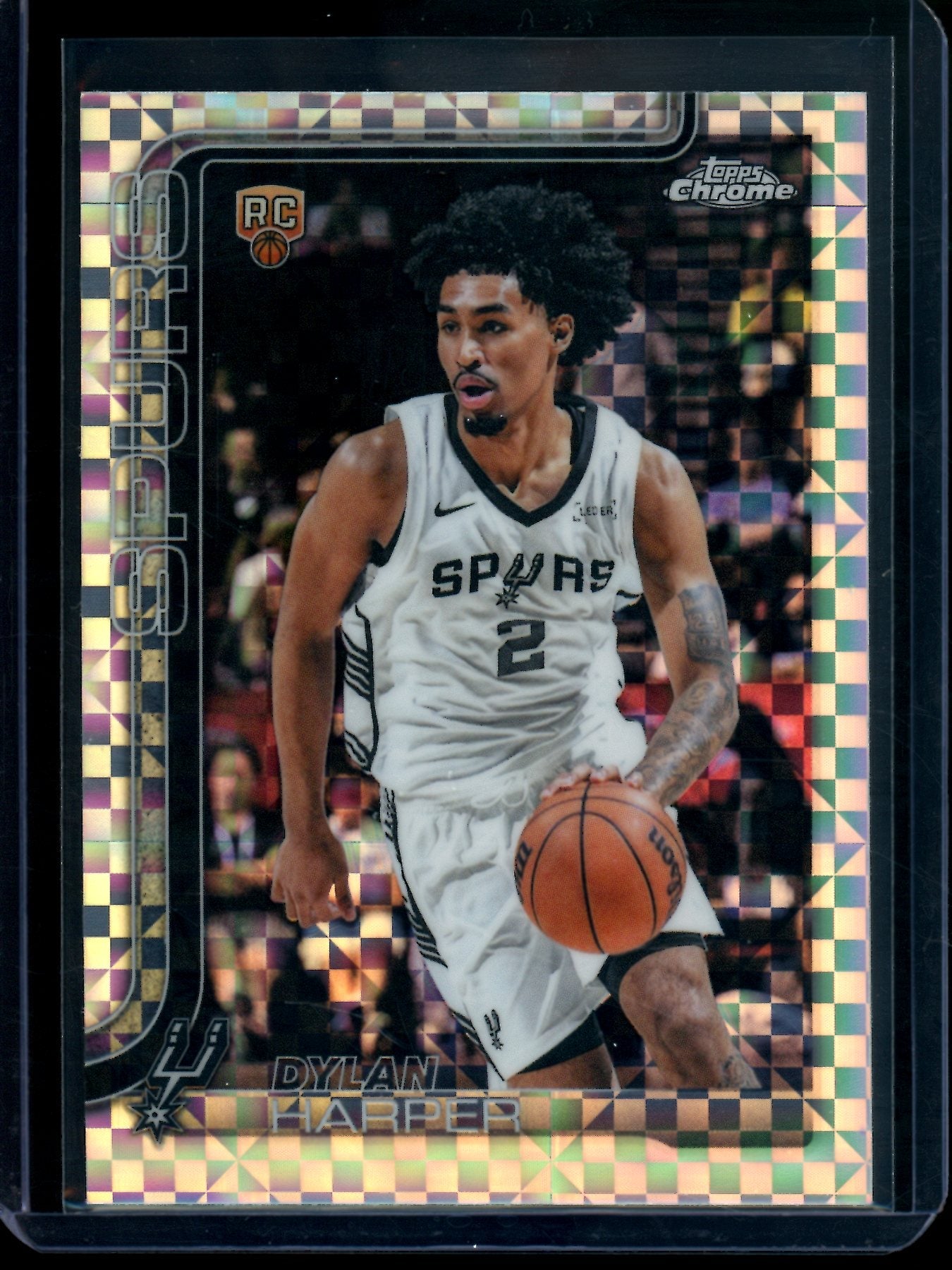 2025 Topps Chrome Dylan Harper X-Fractor Rookie Spurs