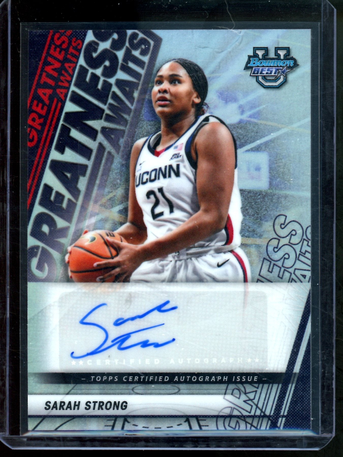 2026 Bowmans Best U Sarah Strong Greatness Awaits Refractor Autograph UCONN