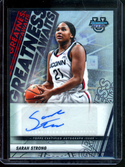 2026 Bowmans Best U Sarah Strong Greatness Awaits Refractor Autograph UCONN