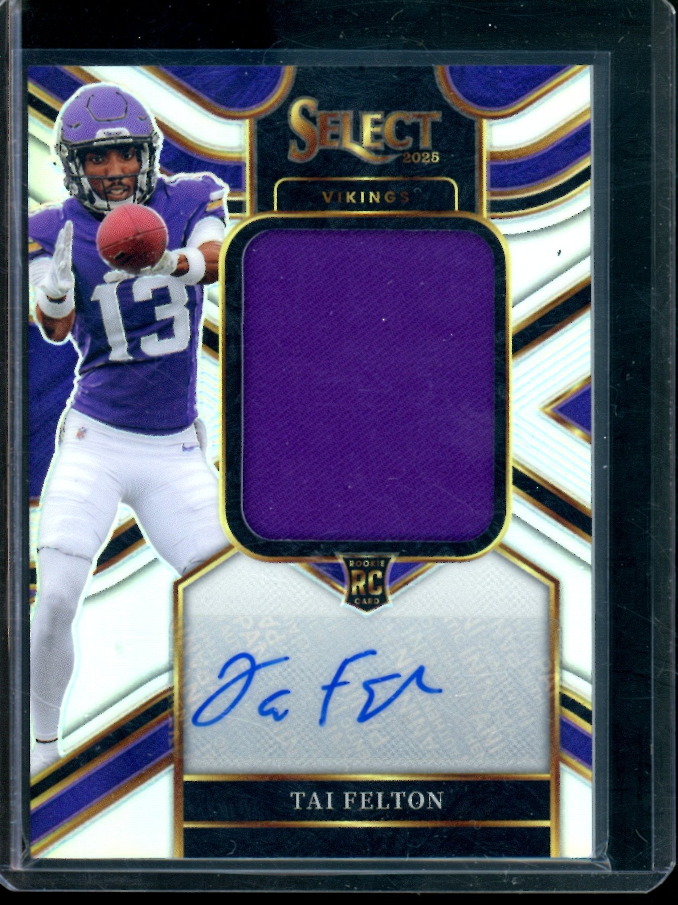2025 Panini Select Tai Felton Rookie Patch Autograph Silver /249 Vikings