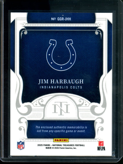 2025 Panini National Treasures Jim Harbaugh Game Gear Relic /99 Colts