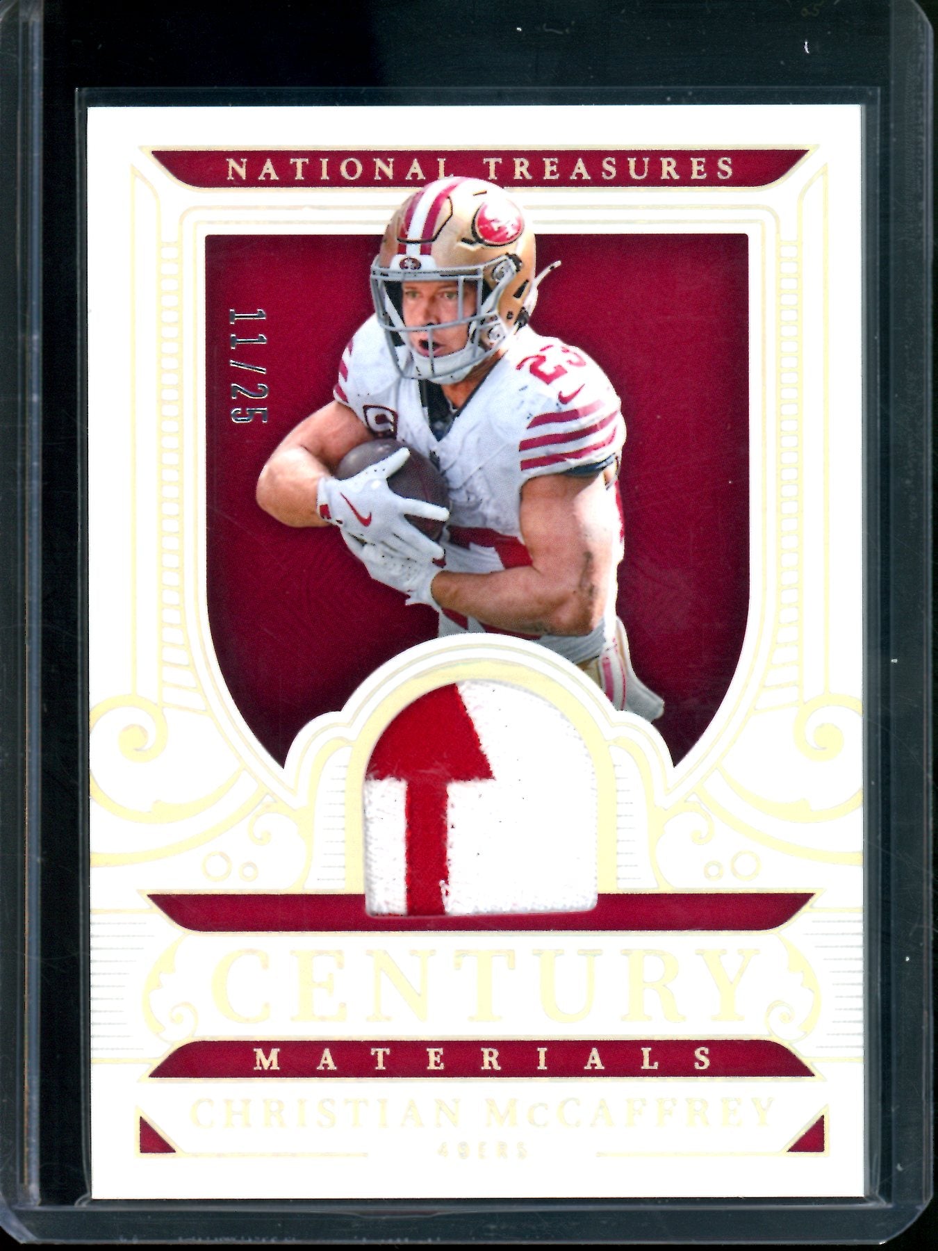 2025 Topps National Treasures Christian McCaffrey Century Materials Relic /25 49ers