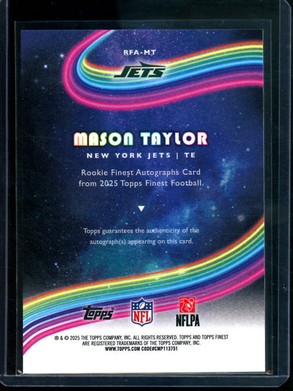 2025 Panini Finest Mason Taylor Rookie Autograph Jets