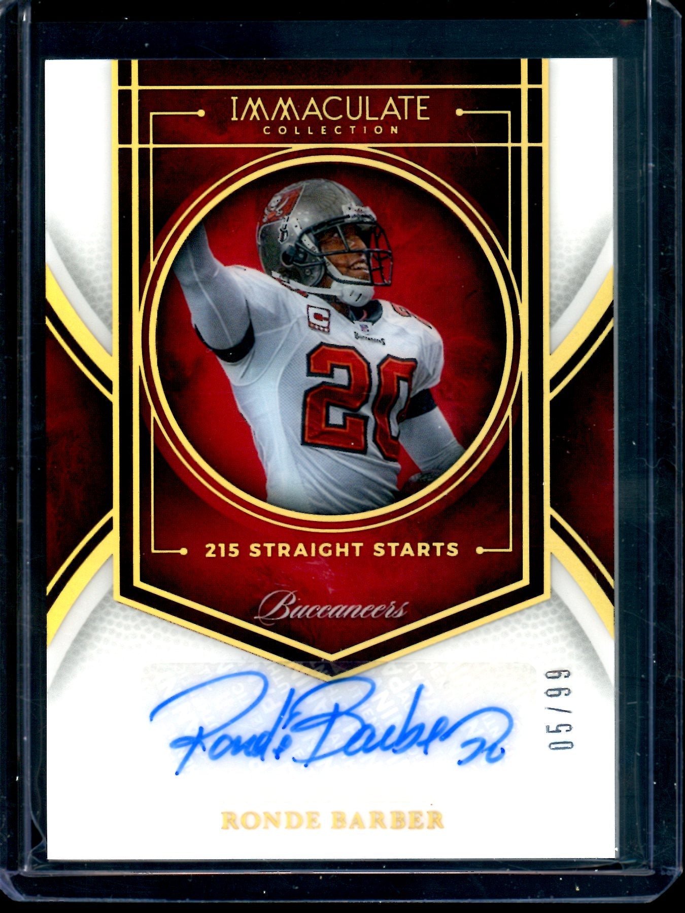 2025 Panini Immaculate Ronde Barber 215 Straight Starts Autograph /99 Buccaneers