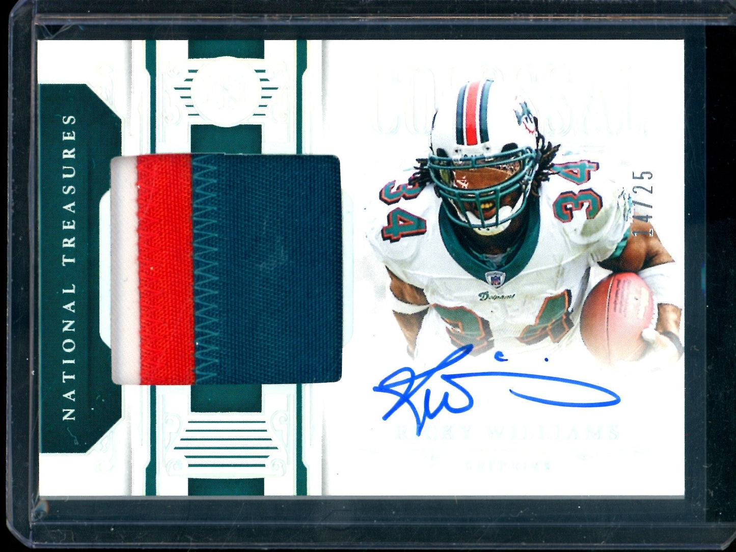 2025 Topps National Treasures Ricky Williams Colossal Patch Autograph /25 Dolphins