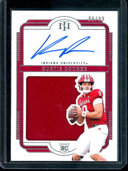 2025 Panini National Treasures Kurtis Rourke Rookie Patch Autograph /99 Indiana