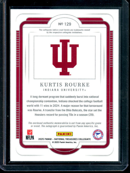 2025 Panini National Treasures Kurtis Rourke Rookie Patch Autograph /99 Indiana