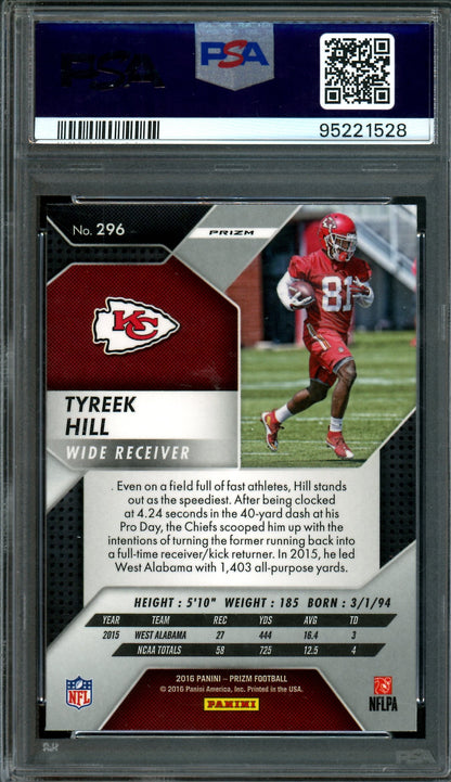 2016 Panini Prizm Tyreek Hill Silver Rookie PSA 9 Chiefs
