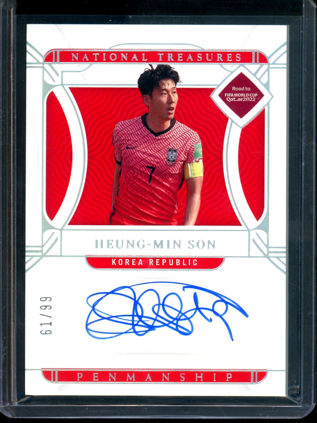 2022 Panini National Treasures Heung-Min Son Penmanship Autograph /99 Korea Republic