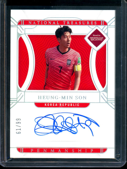 2022 Panini National Treasures Heung-Min Son Penmanship Autograph /99 Korea Republic