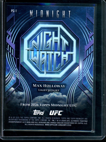 2026 Topps Midnight Max Holloway Night Watch /12