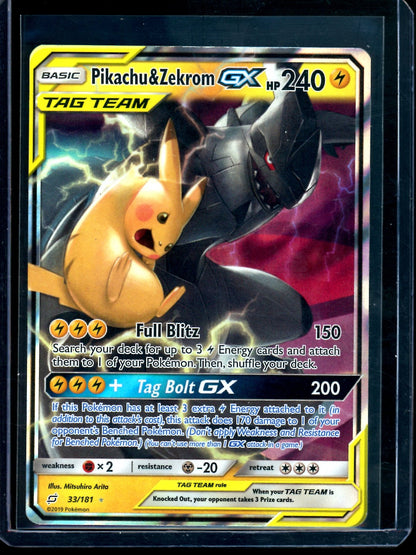 2019 Pokemon Team Up Pikachu & Zekrom GX Tag Team 33/181
