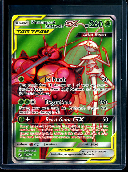 2019 Pokemon Team Up Pheromosa & Buzzwole GX Tag Team 191/214