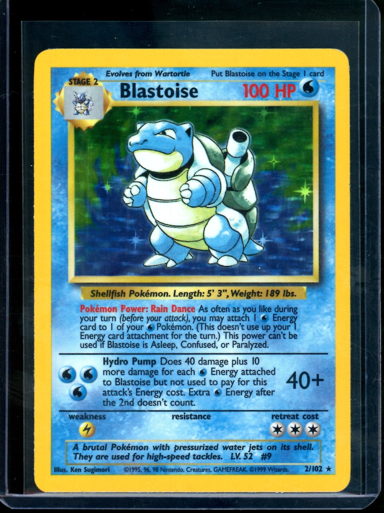 1999 Pokemon Base Set Blastoise Holo 2/102