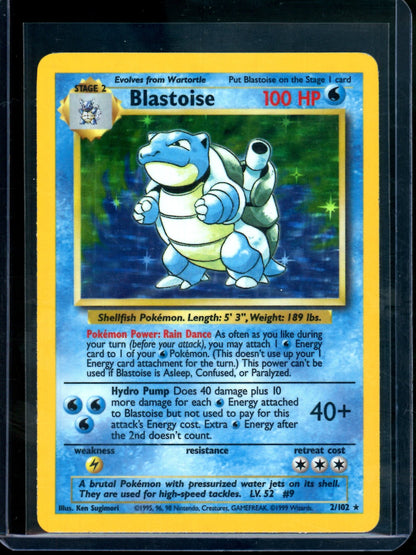 1999 Pokemon Base Set Blastoise Holo 2/102