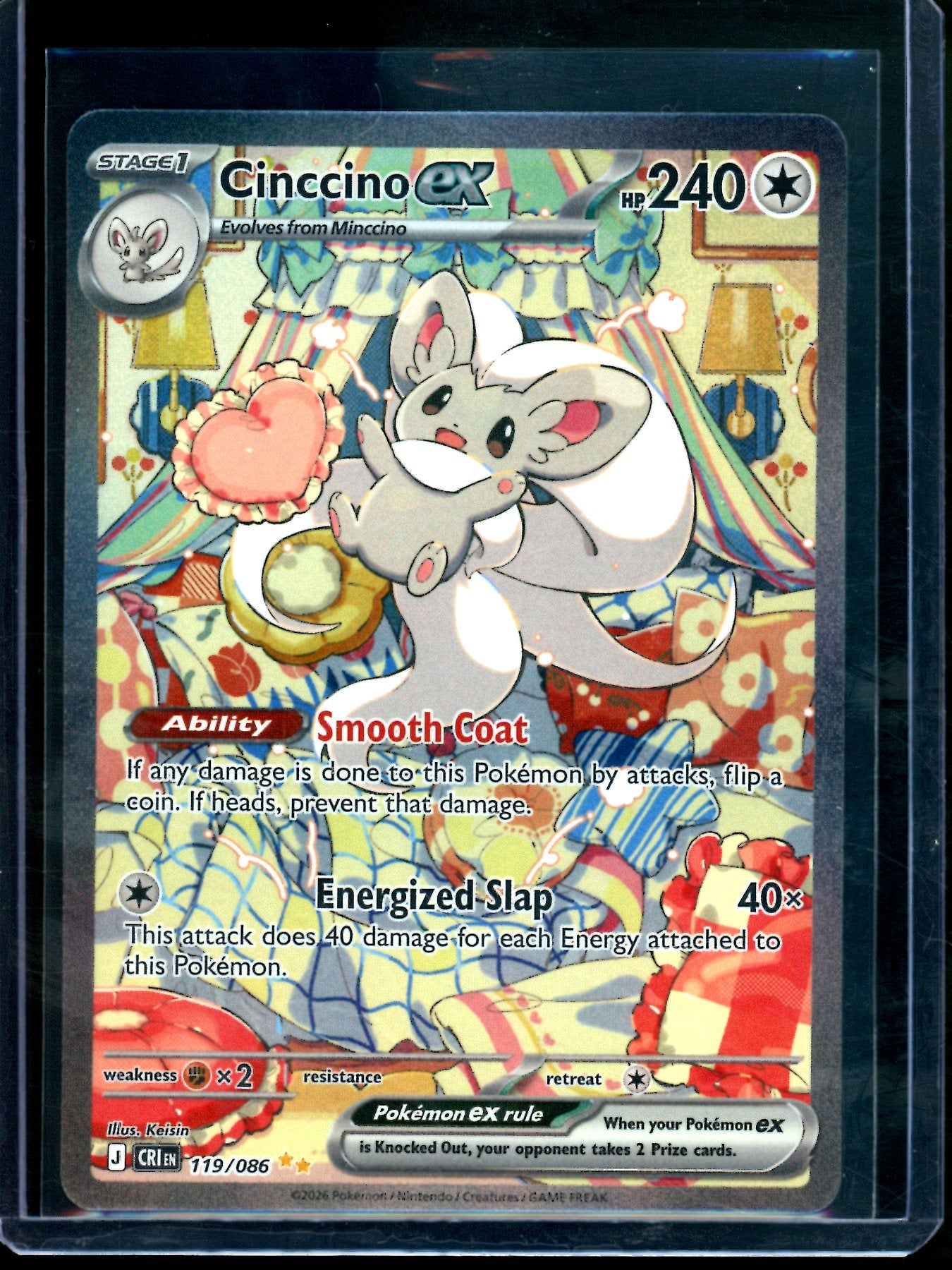 2026 Pokemon Chaos Rising Cinccino EX 119/086 (B)