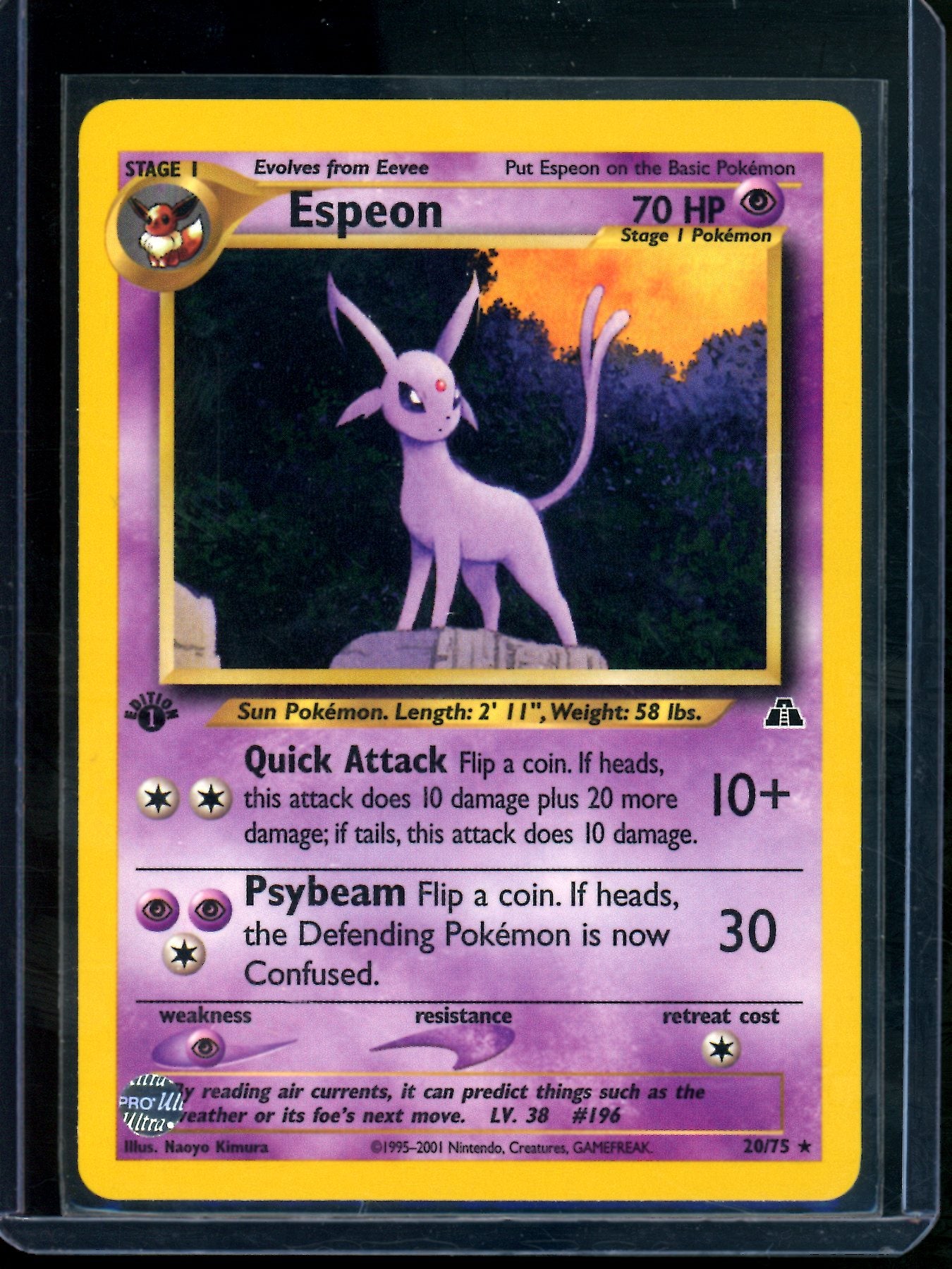 1999 Pokemon Neo Discovery Espeon 1st Edition 20/75