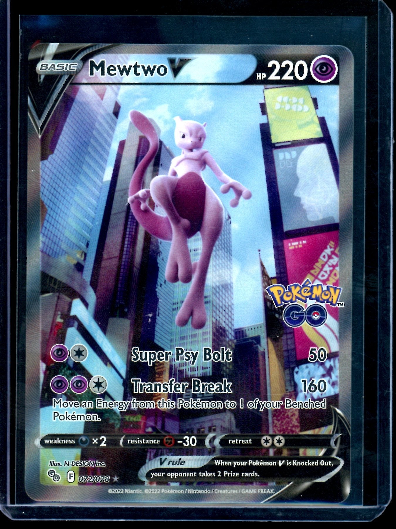 2022 Pokemon Go Mewtwo V 072/078