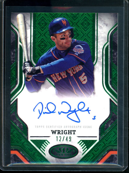 2025 Topps Tier One David Wright Green Autograph /49 Mets
