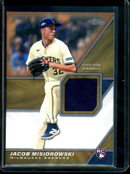 2026 Topps Series 2 Jacob Misiorowski Rookie Gold Memorabilia /50 Brewers