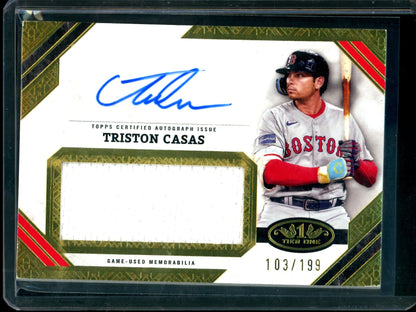 2025 Topps Tier One Triston Casas Patch Autograph /199 Red Sox