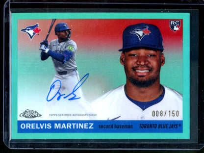 2025 Topps Platinum Orelvis Martinez Aqua Rookie Autograph /150 Blue Jays