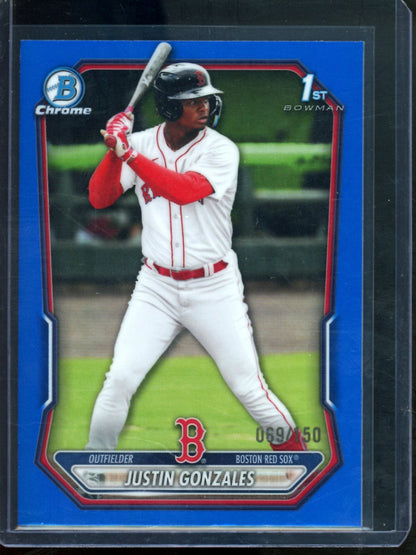 2026 Bowman Chrome Justin Gonzales 1st Blue Refractor /150 Red Sox