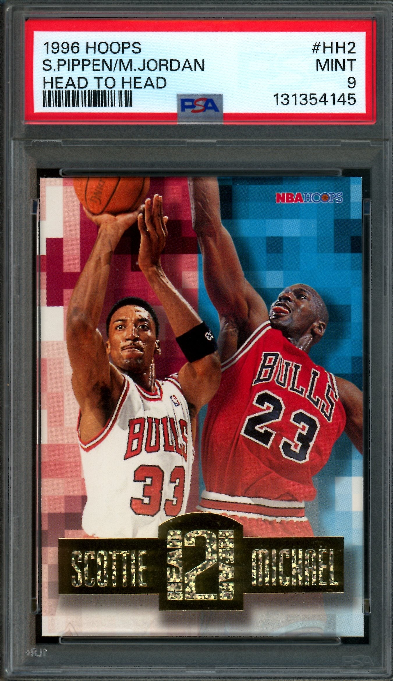 1996 Panini Hoops Jordan / Pippen Head to Head PSA 9 Bulls