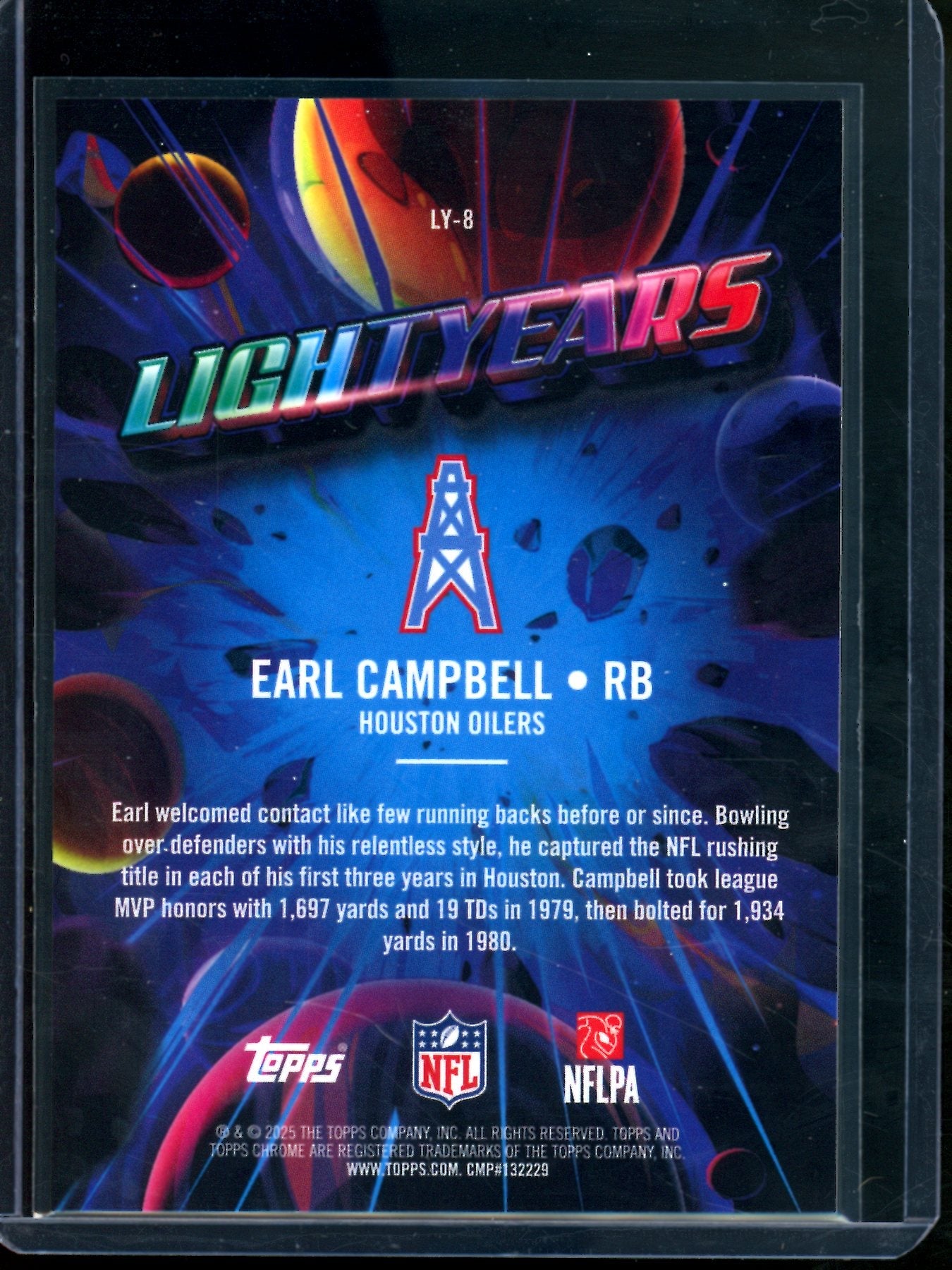 2025 Topps Chrome Cosmic Earl Campbell Lightyears SP Oilers