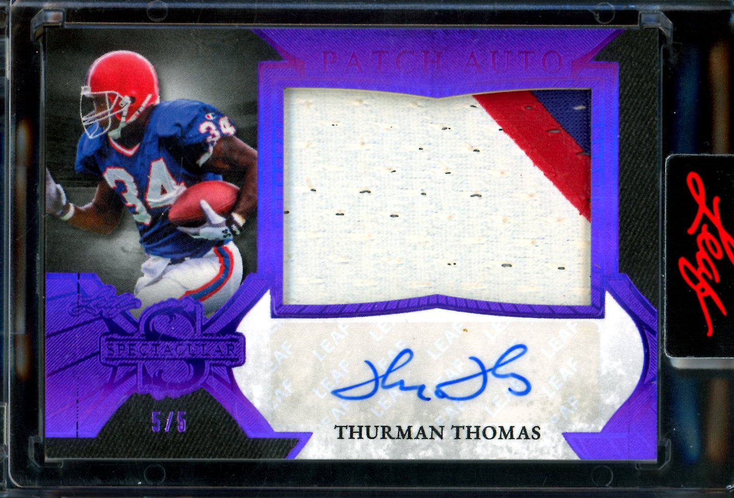 2026 Leaf Spectacular Thurman Thomas Patch Autograph /5 Bills