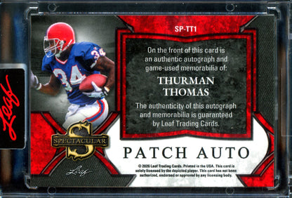 2026 Leaf Spectacular Thurman Thomas Patch Autograph /5 Bills