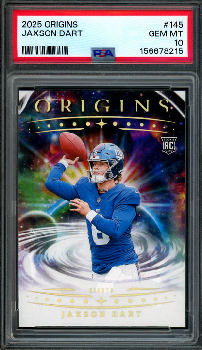 2025 Panini Origins Jaxson Dart Rookie PSA 10 Giants