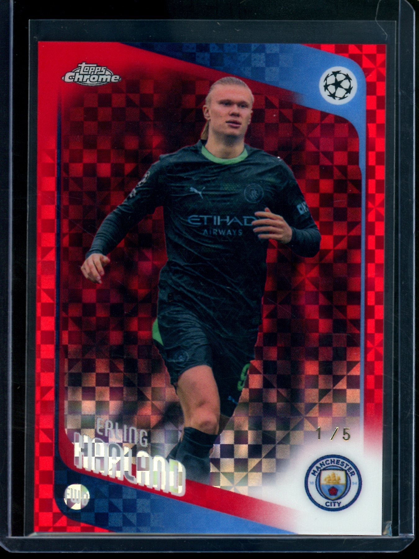 2026 Topps Chrome Erling Haaland Red X-Fractor /5 Manchester City