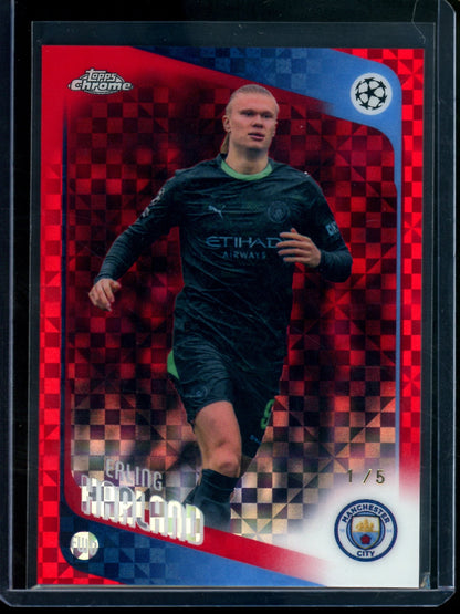 2026 Topps Chrome Erling Haaland Red X-Fractor /5 Manchester City
