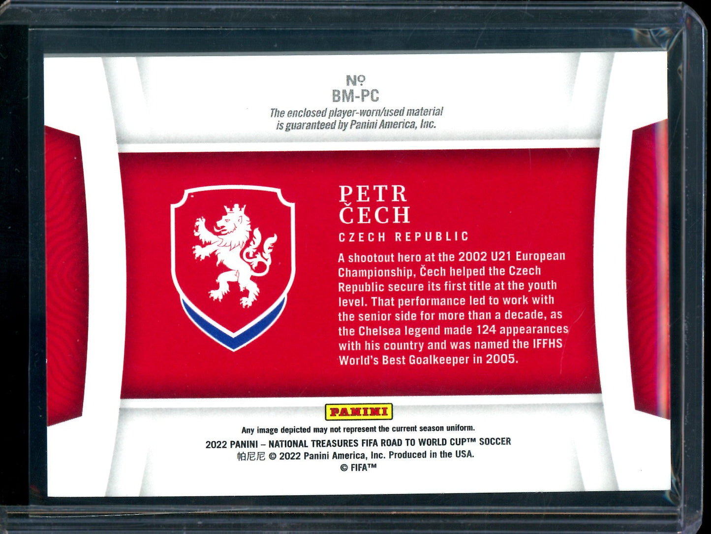 2022 Panini National Treasures Petr Cech Biography Materials /99 Arsenal