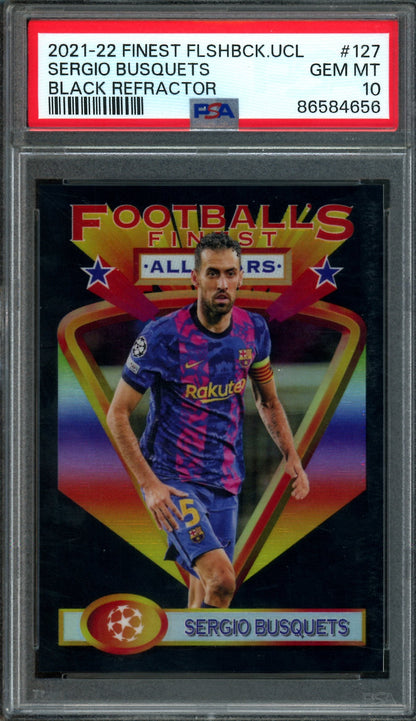 2022 Topps Finest Sergio Busquets Footballs Finest Black Refractor /25 Manchester United