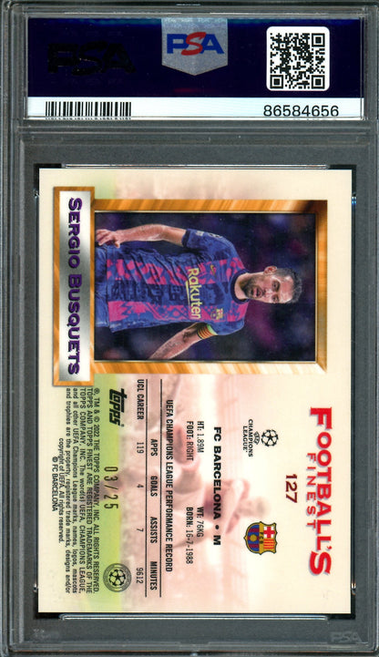 2022 Topps Finest Sergio Busquets Footballs Finest Black Refractor /25 Manchester United