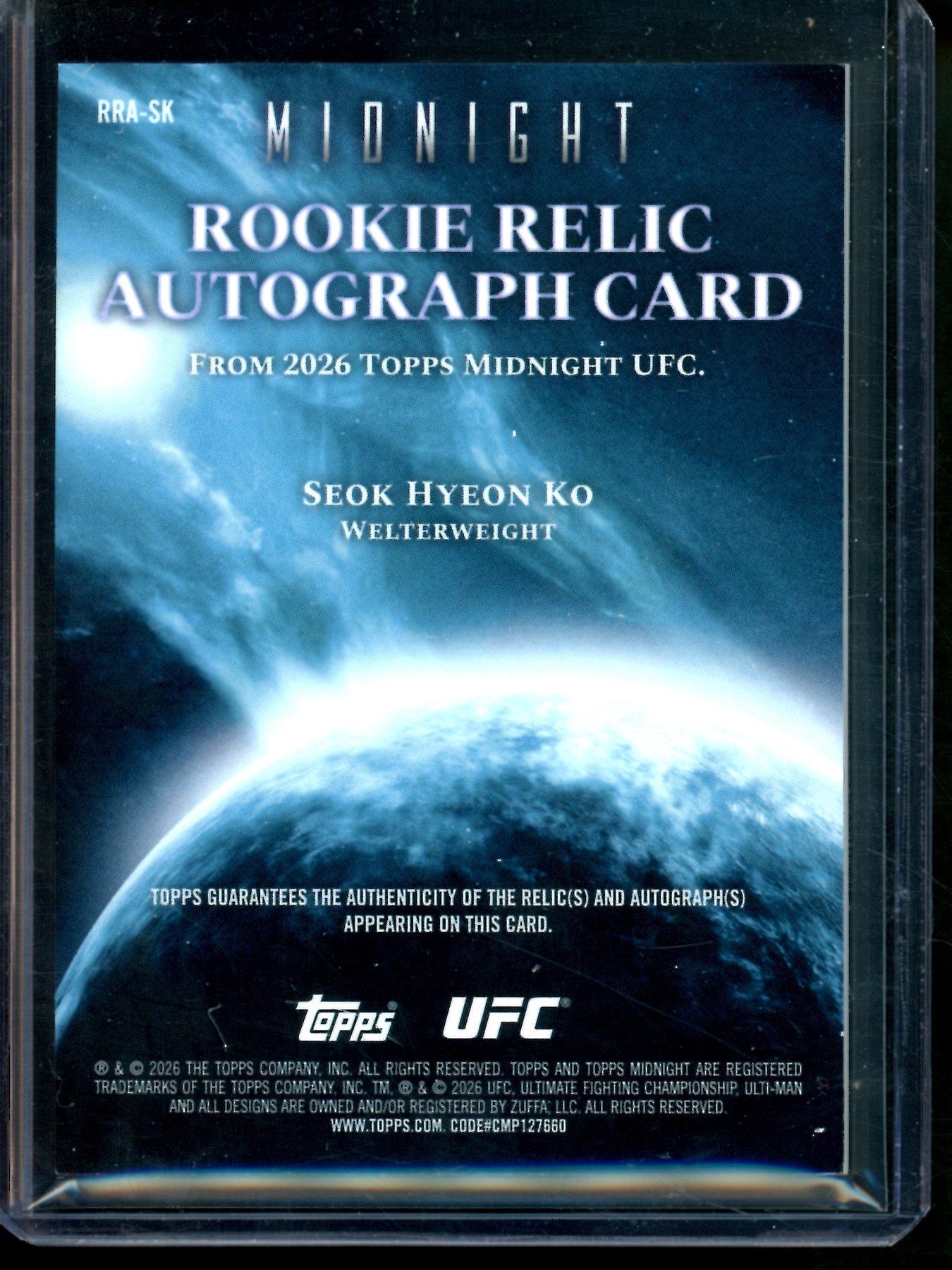 2026 Topps Midnight Seok Hyeon Ko Rookie Patch Autograph