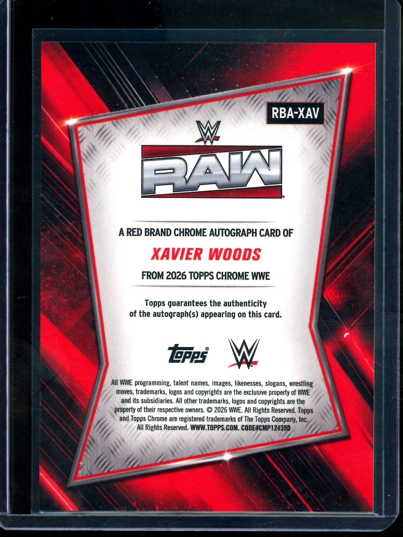 2026 Topps Chrome Xavier Woods Orange Geometric Refractor Autograph /25