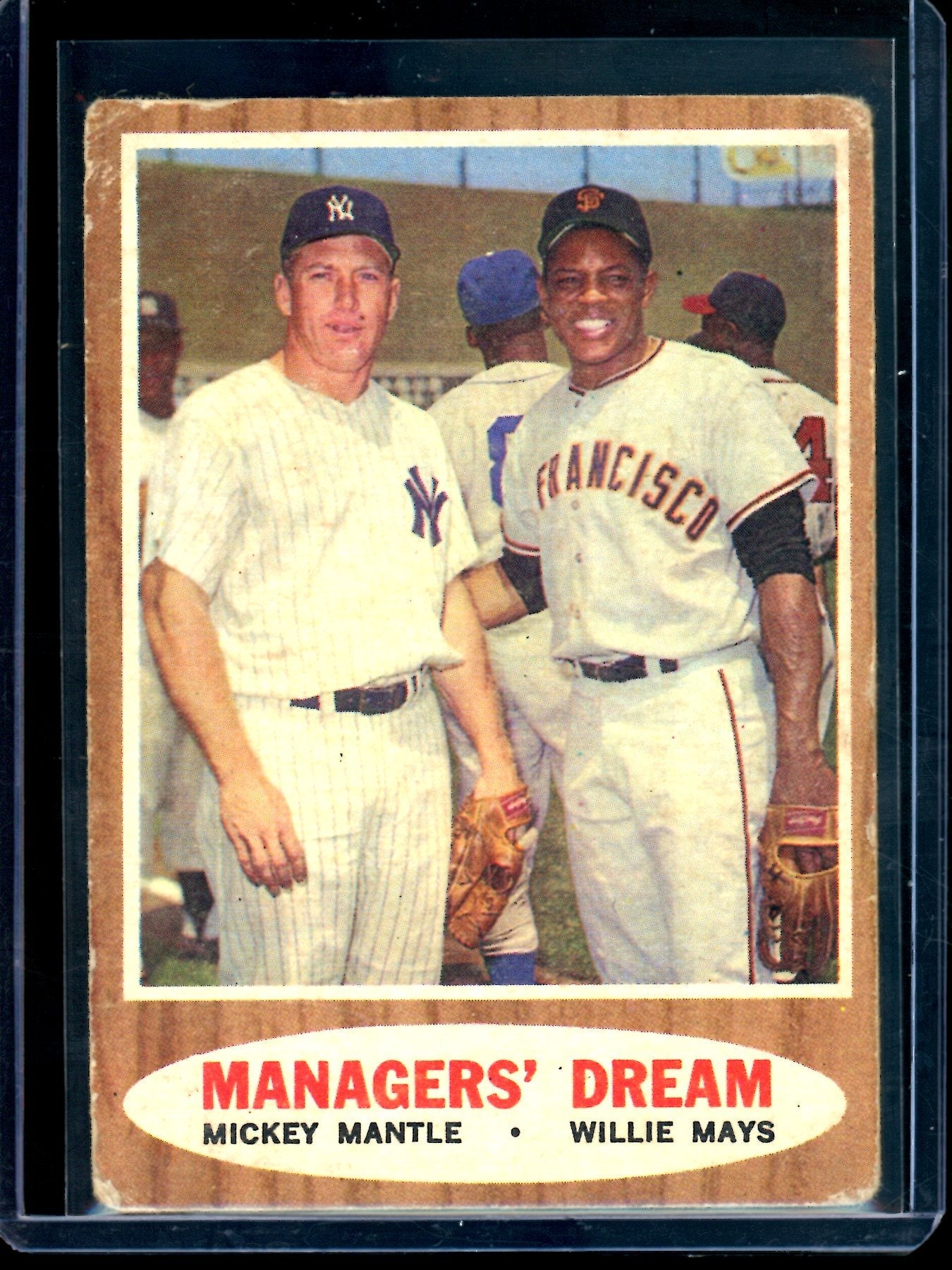 1962 Topps Managers' Dream Mickey Mantle Willie Mays (B)