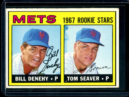 1967 Topps Tom Seaver / Bill Denehy 1967 Rookie Stars Mets (B)