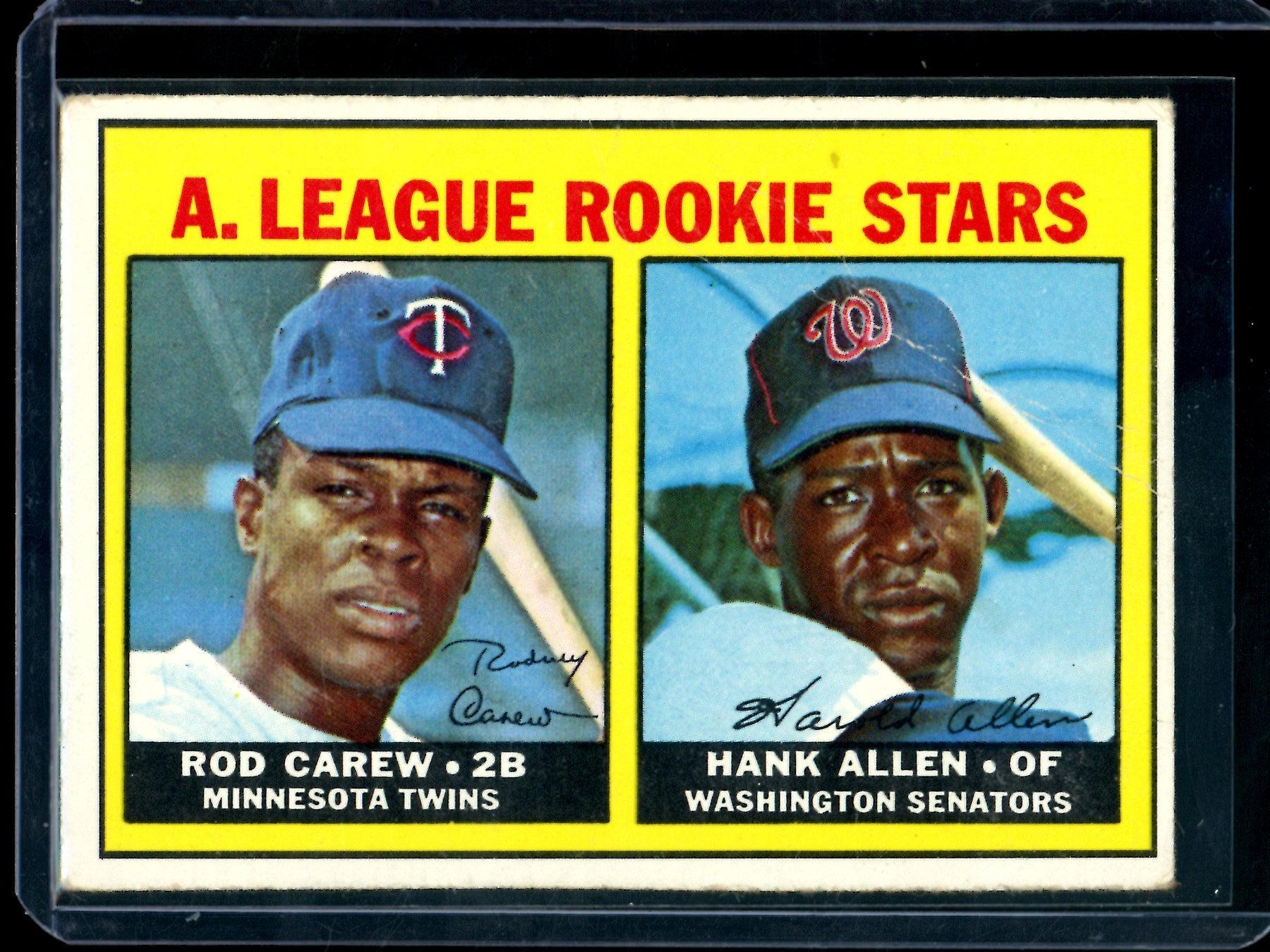 1967 Topps Rod Carew / Hank Allen American League Rookie Stars Twins (B) (Crease)