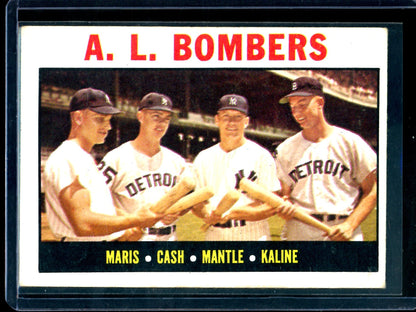 1964 Topps A.L. Bombers Maris / Cash / Mantle / Kaline Yankees