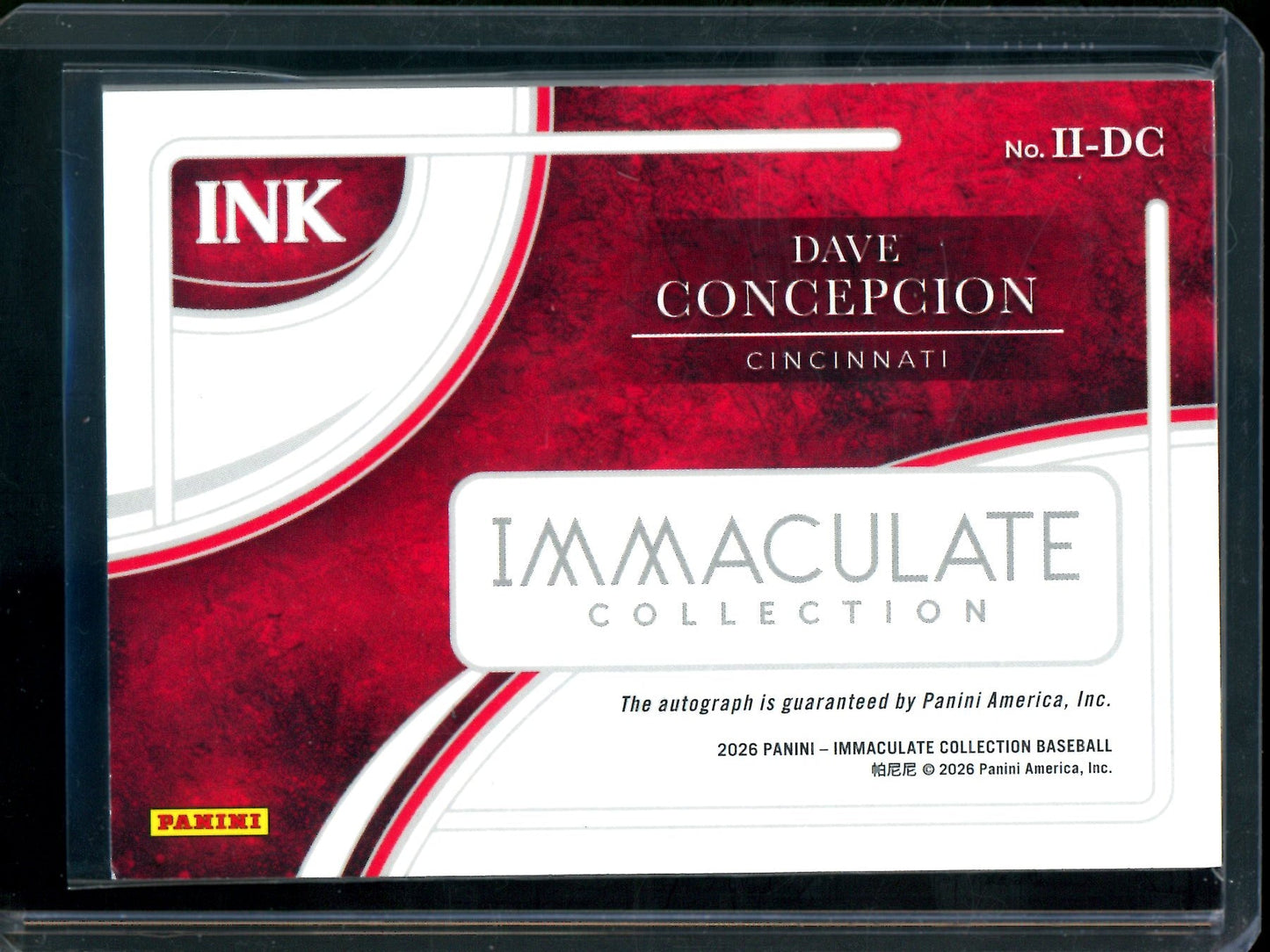 2026 Panini Immaculate Dave Concepcion Autograph Blue /35 Reds